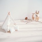 作品mini tipi 小さなティピーテントセット  オフホワイト  ミニチュア インテリアオーナメント