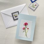 作品【母の日】刺繍カード/カーネーション