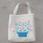 作品花柄刺繍カバン