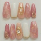 作品ピンク大理石nail