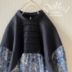 作品【サンプルSALE‼︎】数日で発送/森のバンビと動物たちコットンローン+リネンレーヨン　ヨーク切り替え　たっぷりギャザーブラウス・5分袖