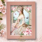 作品マリーアントワネット額付アートプリント★ロココの窓辺★ヴィンティージ・ヴィクトリアン Marie Antoinette Art Print