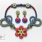 作品ソウタシエ－Soutache ネックレス＆イヤリング