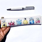 作品wang-lu様リクエスト品❤️香水瓶柄　ラミネートスリムペンケース　20cmファスナー