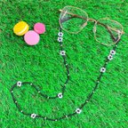 作品👓ﾒｶﾞﾈﾁｪｰﾝ/ﾒｶﾞﾈｽﾄﾗｯﾌﾟ👓 19. 〜ブラックに大きなホワイトのお花〜