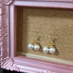 作品✨ダブルパールのシンプルピアス✨