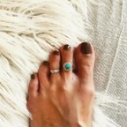 作品Turquoise flower toe ring 