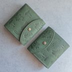 作品薬草の本革 ボックス型お財布