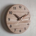 作品【送料無料】クリの木の掛時計18cm  丸い時計