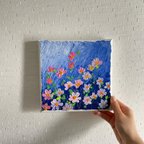 作品原画　【青に花を載せて】　アクリル絵