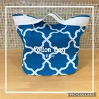 作品Cotton bag (Blue) 折り畳める♪エコバッグ☆コンビニバッグ☆