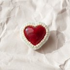 作品Heart Brooch 06 / ハート ビーズ ブローチ