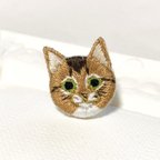 作品アビシニアのお顔の猫刺繍アクセサリー 小サイズ ハンドメイド kagisippo7 かぎしっぽ7
