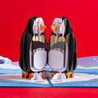 作品ポップアップグリーティングカード　Penguins in Love