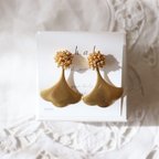 作品ginkgo earring gold  /ピアス イヤリング イチョウの耳飾り