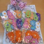 作品刺繍花　カラフル10色(ホワイトは10枚)　合計55枚☆＋ちょっとおまけ