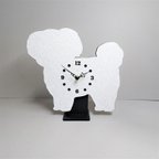 作品【期間限定プレゼント】マルチーズ置時計スタンド付き壁掛け時計 黒 静音時計