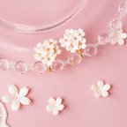 作品－耳元に咲く－　桜の花束　イヤリング(ピアス)