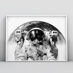 作品A4 アートポスター 「宇宙飛行士2」 おしゃれ 北欧 インテリア 雑貨