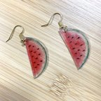 作品スイカ🍉のゆれるピアス