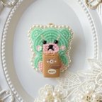 作品くまのブローチ🧸ビーズ刺繍・KUMA