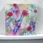 作品部屋を飾るアートパネル　古風な花の絵画