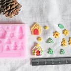 作品シリコン型3(食品対応モールド)お菓子の家、雪だるまクリスマスセット