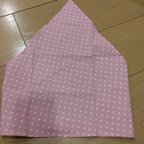 作品ハンドメイド　特大　大人用三角巾　ドット柄　ピンク