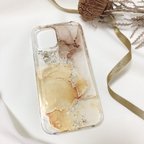 作品『Almond caramel』キャラメル オレンジ ニュアンス ニュアンスケース キャメル ブラウン くすみカラー ニュアンスデザイン iPhone13