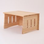 作品くるりと回せば高さが変わるこどもテーブル　KuLuLi　[ two table one shelf ]