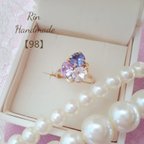 作品【98】冬色 魅惑violet  ジャスミン モチーフ♡Pinky ring

