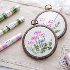作品レンゲの花刺繍制作キット〜【リボン刺繍始めませんか】シルクぼかしリボンで簡単につくるキットです