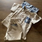 作品【男の子】 紫陽花柄　シャツ　＆　パンツ  セット