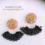 作品～Vintage Flower～black lace pierced earring🏵️