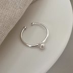作品銀製一粒淡水パールリング 指輪