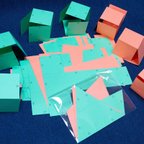 作品中学受験対策　展開図　立方体11パターン＋正四面体2パターン　紙製　切り抜き