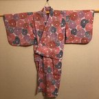 作品四つ身7歳浴衣　sou•sou 高島縮織り　菊