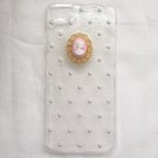 作品カメオとパールのiPhoneケース(pink)