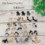 作品犬 ワッペン 5枚セット 日本製 マスク Tシャツ 帽子 アイロン フレンチブルドッグ ミ二ワッペン アップリケ 刺繍ワッペン いぬ チワワ トイプードル 黒 ミニチュアダックスフンド ポメラニアン 