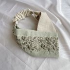 作品インド刺繍リボンのクロスターバン（片側）　　ヘアバンド　ターバン