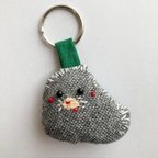 作品ハリネズミキーホルダー（ツイード）　バッグチャーム　刺繍