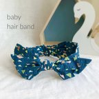 作品Babyリボンヘアバンド　baby blue