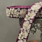 作品[実物のお色味と違う場合があります] インド刺繍リボン　花　インド刺繍　スパンコール　刺繍リボン　リボン　りぼん　※10月8日よりゆうパケットにて発送