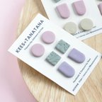 作品パステルスタッドパック3 ピアスorノンホールピアス／Polymer clay pastel colours stud pack 3