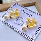 作品黄色い お花 の レトロ な ピアス/イヤリング