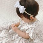 作品サテンリボンヘアバンド♣赤ちゃんからつかえるヘッドバンド