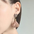 作品猫×シフォンリボン ピアス／イヤリング (ブラウン)