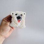 作品シロクマのビーズ刺繍ブローチ！