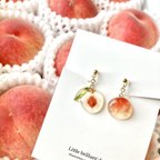 作品Peach earring｜白桃イヤリング・ピアス〔夏のフルーツ〕