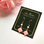 作品〔Rose Pink〕 シャドウチャーム ピアス 樹脂ピアス イヤリング